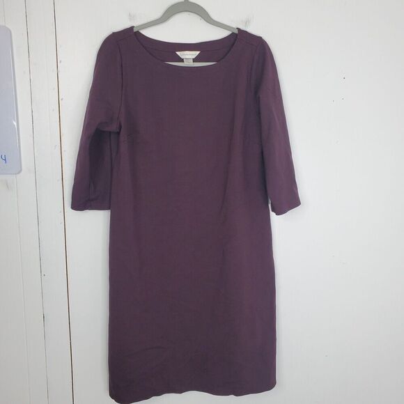 Christopher Banks Dress Eggplant Purple Ponte Career Modest Capsule Womens L - Picture 1 of 9
